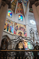 MADRID, SPAIN - SEPT 2019 interior view of the Cathedral of Santa Maria la Real de la Almudena.