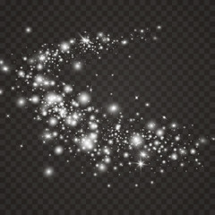 Glow light effect. Vector illustration. Christmas flash.Star dust. Decoration for advertising