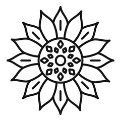 Spring sunflower icon. Outline spring sunflower vector icon for web design isolated on white background