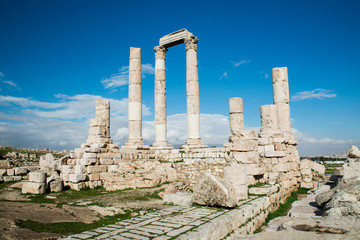 The Temple of Hercules at the citadel, Amman, Jordan