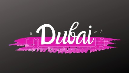 DUBAI Word in arabic calligraphy and English can be used as logo for that companies has Dubai in there logo and for special events based in dubai, greeting card , arabic logo 
