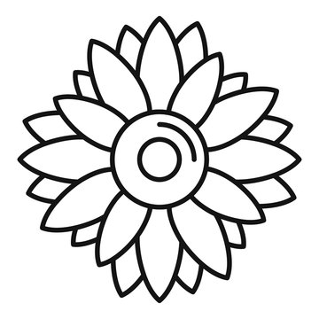 Helianthus plant icon. Outline helianthus plant vector icon for web design isolated on white background