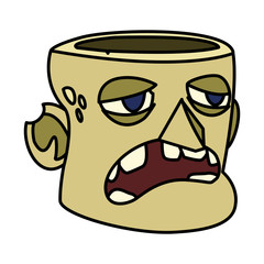Halloween zombie head vector design icon