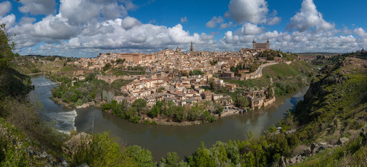 The magnificent pararoma view of cityscape of Toledo from Mirador del Valle, Toledo, Spain.