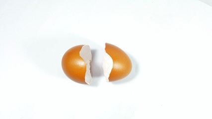egg shell on white isolated background