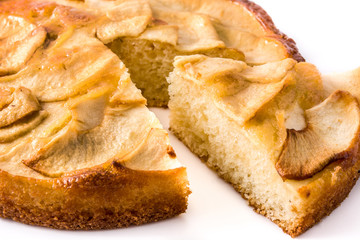 Homemade slice apple pie isolated on white backgroulose upnd. C