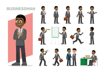 Set of African Businessman character.