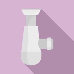 Washbasin pipe icon. Flat illustration of washbasin pipe vector icon for web design