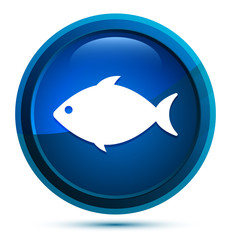 Fish icon elegant blue round button illustration