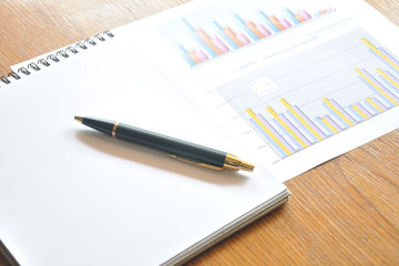 graph paper with business concept