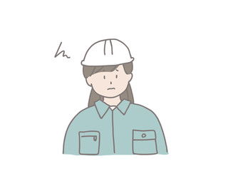 ヘルメットを被った女性　ストレス