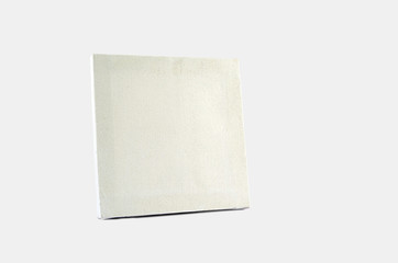 White canvas drying mounted frame isolated