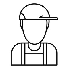 Plumber avatar icon. Outline plumber avatar vector icon for web design isolated on white background