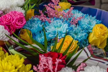 Bouquet of summer flowers.A lot of different colors together