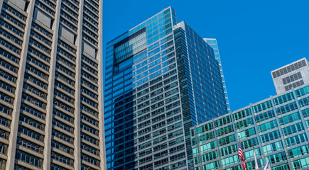 Fototapeta na wymiar Modern office buildings in the USA