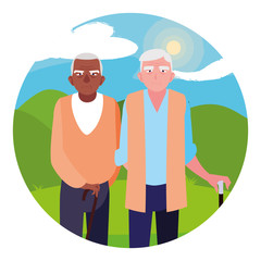 Grandfathers cartoons vector design icon