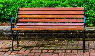 Wooden bench to relax and think