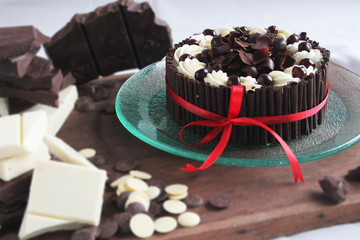 Chocolate Cake with Ribbon
