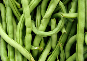 Pods of green asparagus beans 