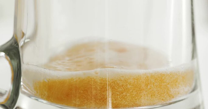 Video Slide Up A Beer Mug Being Filled