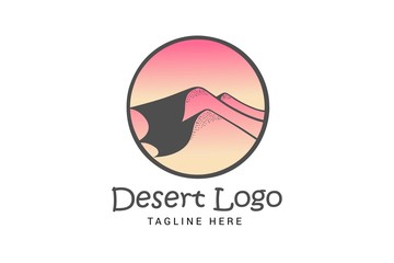 desert logo vector template in gradient color