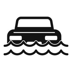 Car flood water icon. Simple illustration of car flood water vector icon for web design isolated on white background
