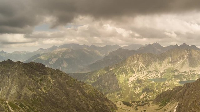 Timelapse High Tatra mountains view from Granaty peak
