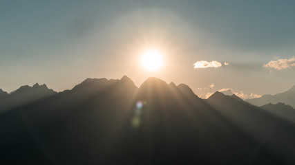 Sonnenuntergang Bergkette