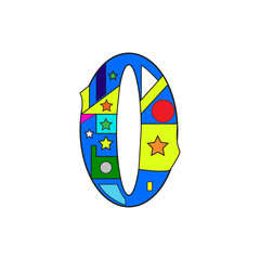 number type with ornaments and colors