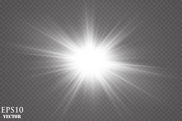 Vector transparent sunlight special lens flare light effect.