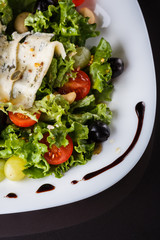 Salad provence. Mix lettuce tomato grape olive and blue cheese