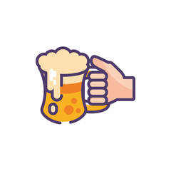 mug of beer in white background