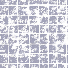 Vector cartoon hand drawn grey seamless decorative old scratched tiles texture. Grunge illustration.