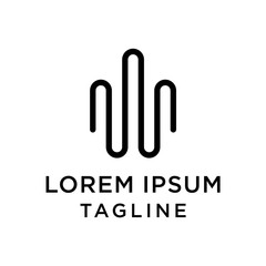 abstract audio signal wave for business, apps, technology, or data logo icon. symbol template Vector illustration.