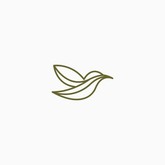 Bird Logo with Line Style Design Template. Modern, Minimalist, Elegant Vector