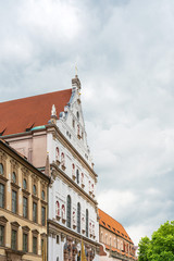 Fototapeta na wymiar MUNICH, GERMANY - June 25, 2018: Antique building view in Old Town Munich, Germany
