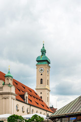 Fototapeta na wymiar MUNICH, GERMANY - June 25, 2018: The Frauenkirche (Cathedral of Our Dear Lady), Munich, Germany