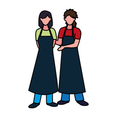 Isolated seller man and woman vector design