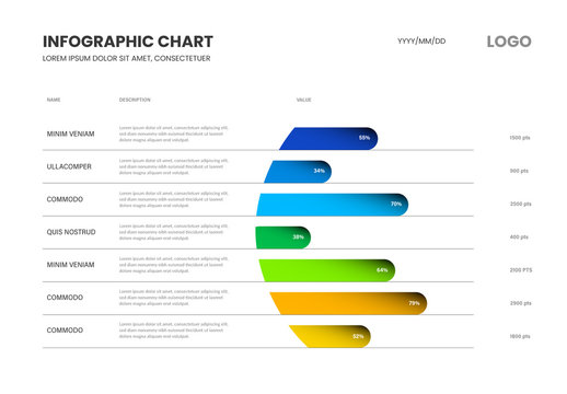 Infograph Table with Colorful Chart