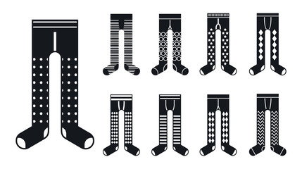 Tights body icons set. Simple set of tights body vector icons for web design on white background