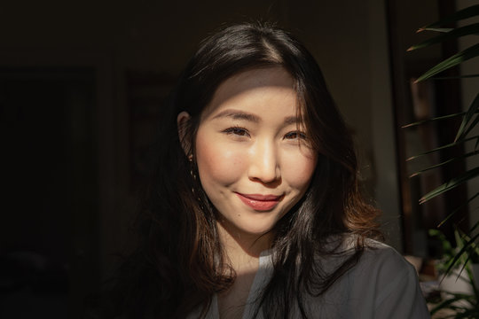 Woman portrait in sunlight