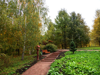 Autumn, Park, trees, bench.