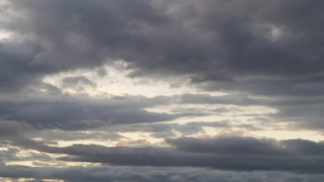 A timelpase of dark clouds forming with a flock of birds.