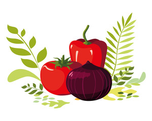 Isolated vegetables set vector design
