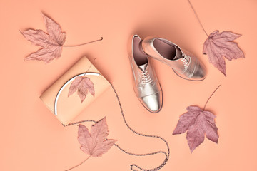 Autumn Fashion Clothes Flat lay, Leaf. Fall Outfit