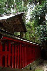 Vermilion fence. Japanese traditional.