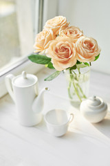 roses for mother's day, template card for March 8