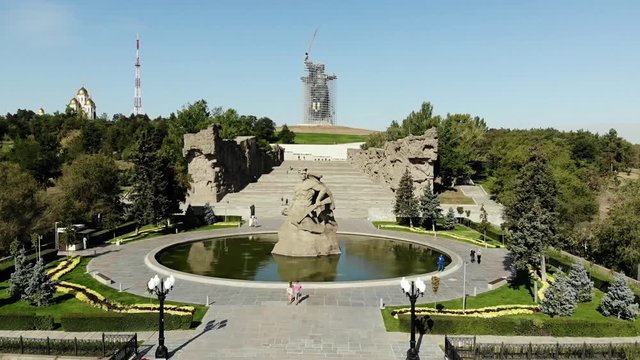 Volgograd, Mamaev Kurgan, Motherland, Memorial, monument, Russia, USSR, Stalingrad, war, memory, hill, barrow, statue, sculpture, landmark, Mamaev, victory, homeland, Russian, patriotic, peace, sky, s
