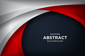 Modern black background with 3D Overlap layers effect. Graphic design elements.