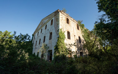 Fototapeta na wymiar Ruins of a big industrial building